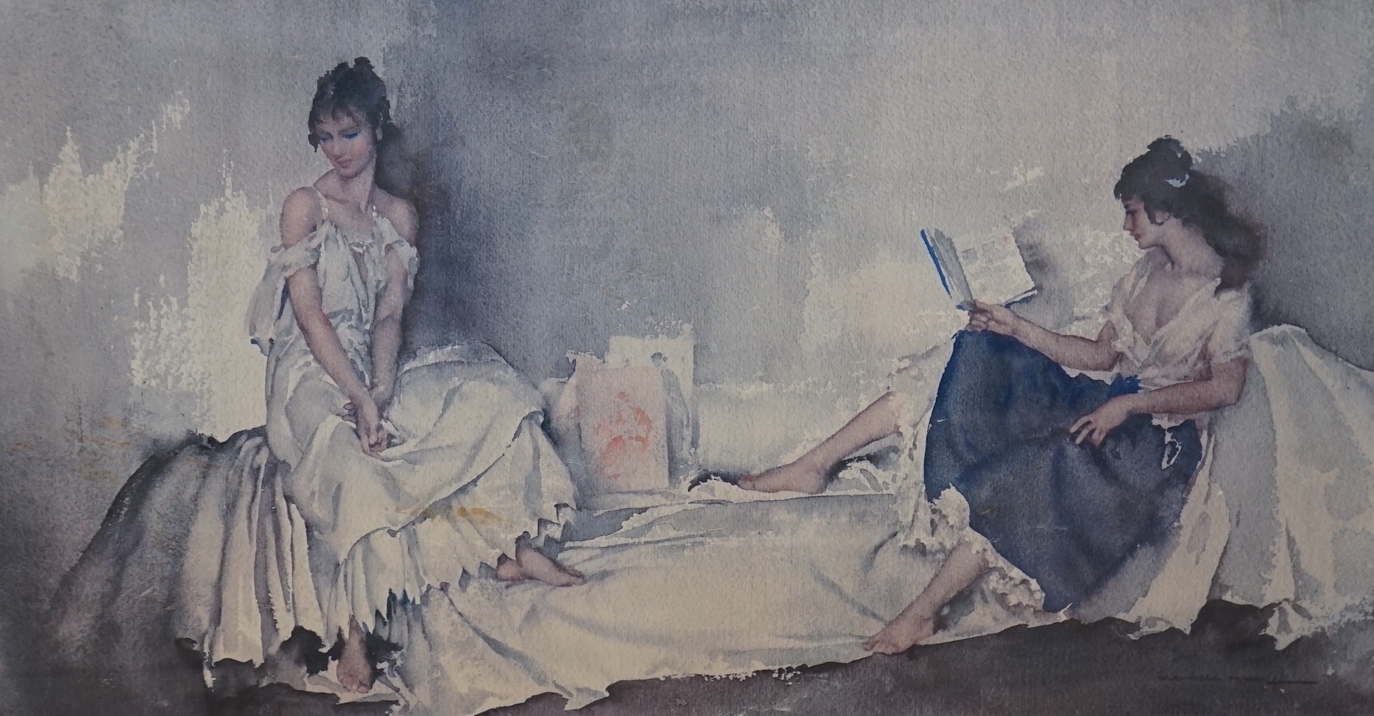 William Russell Flint, three limited edition prints, ‘Act II Scene I’, 'Under the Palace Terrace, Compiegne' and 'Carlotta on the Loire', signed in pencilled or numbered, largest 50 x 68cm